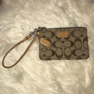 Coach Signature Brown Woman’s Wristlet